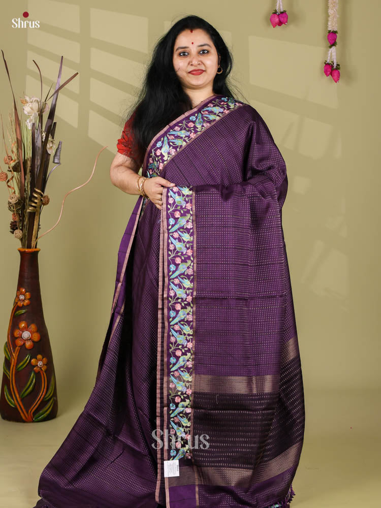 Tussar Embroidery Saree - EI24266