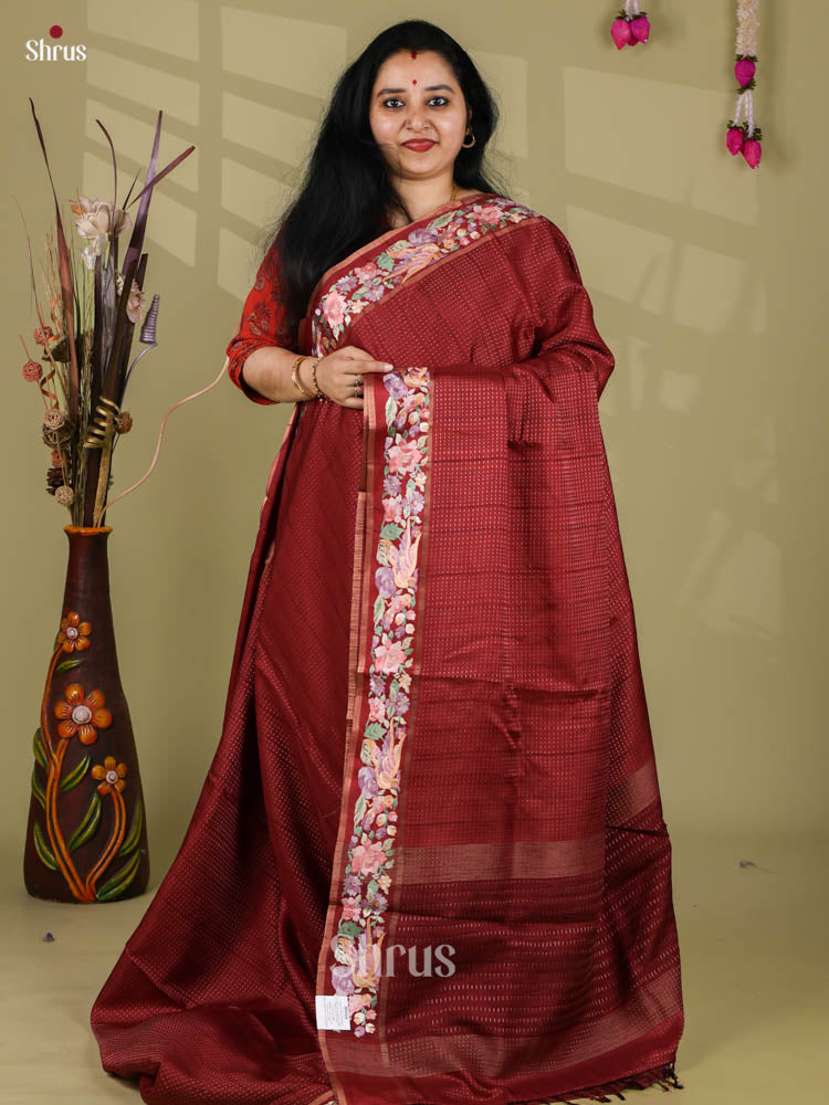 Tussar Embroidery Saree - EI24268