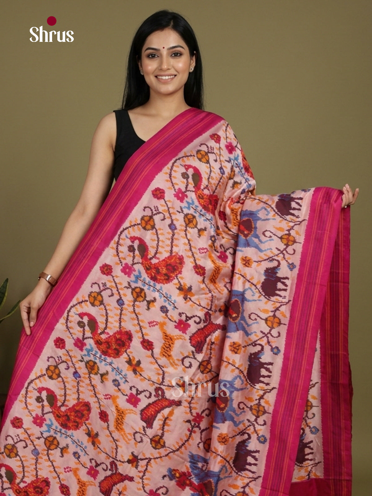 Ikkat Silk Saree - EI24286