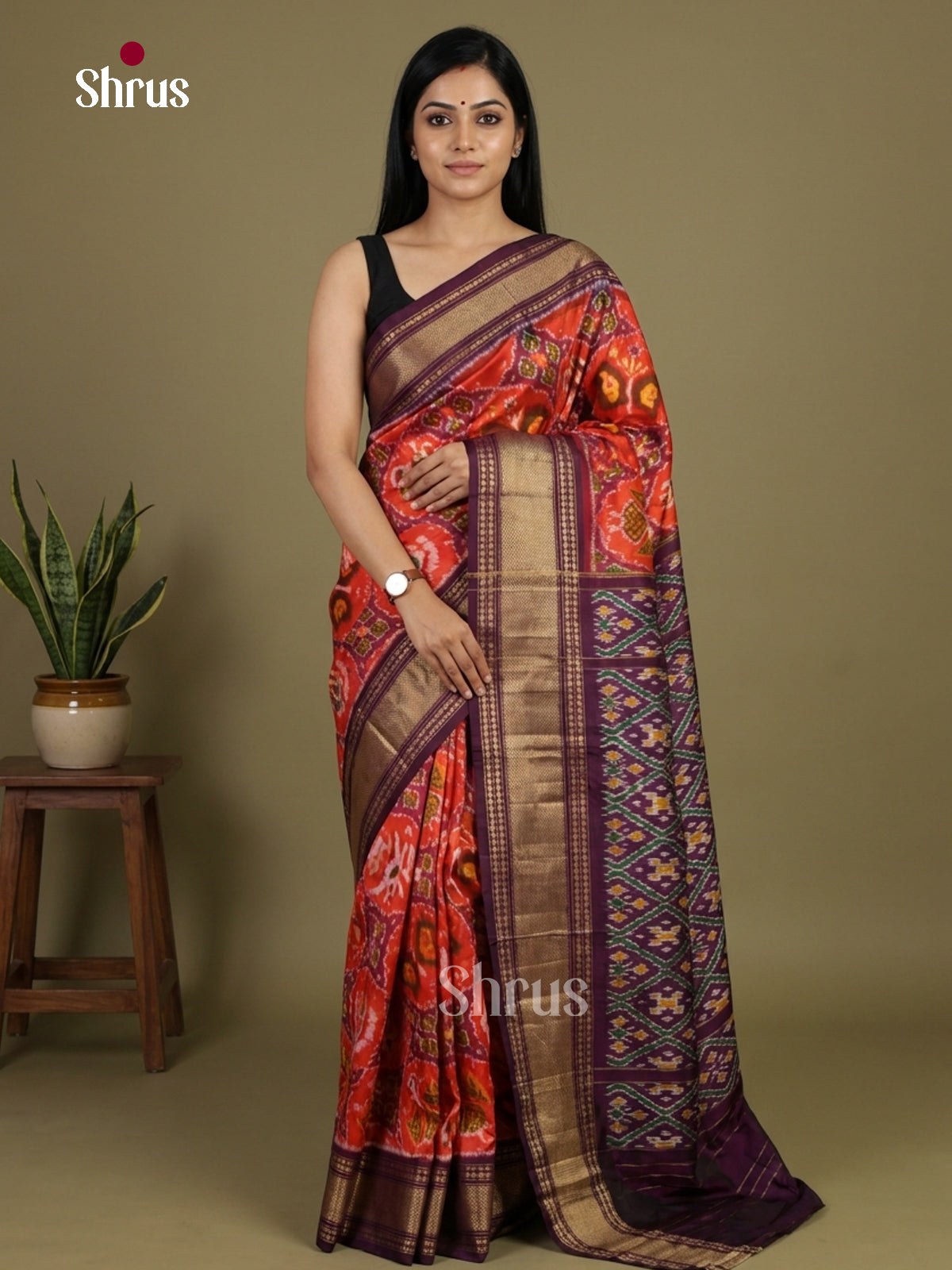Ikkat Silk Saree - EI24287