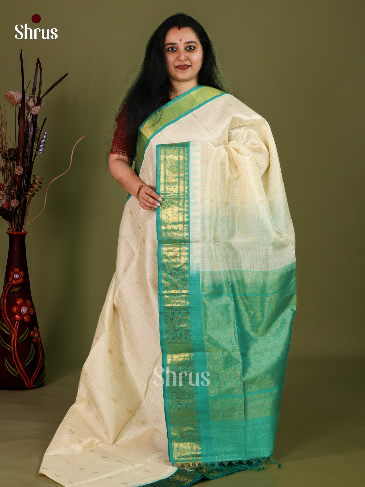 Silk Cotton Saree - EJ01022