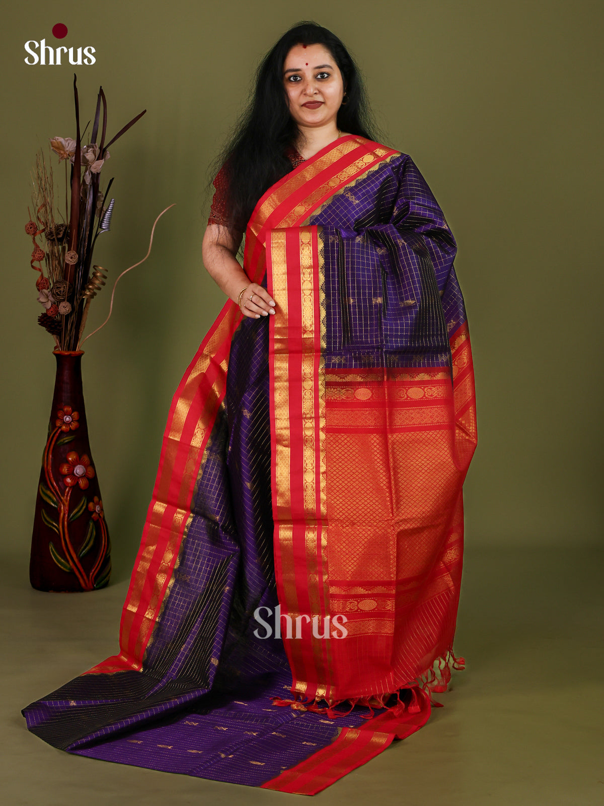 Silk Cotton Saree - EJ01025