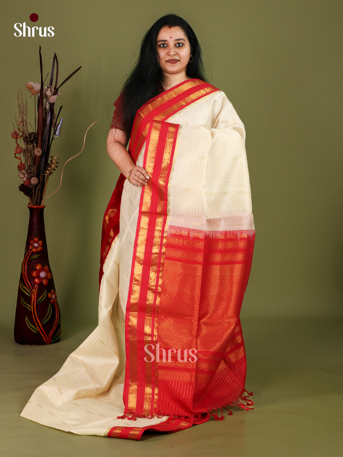 Silk Cotton Saree - EJ01026