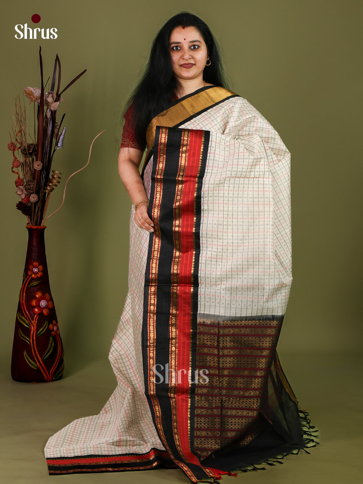 Silk Cotton Saree - EJ01073