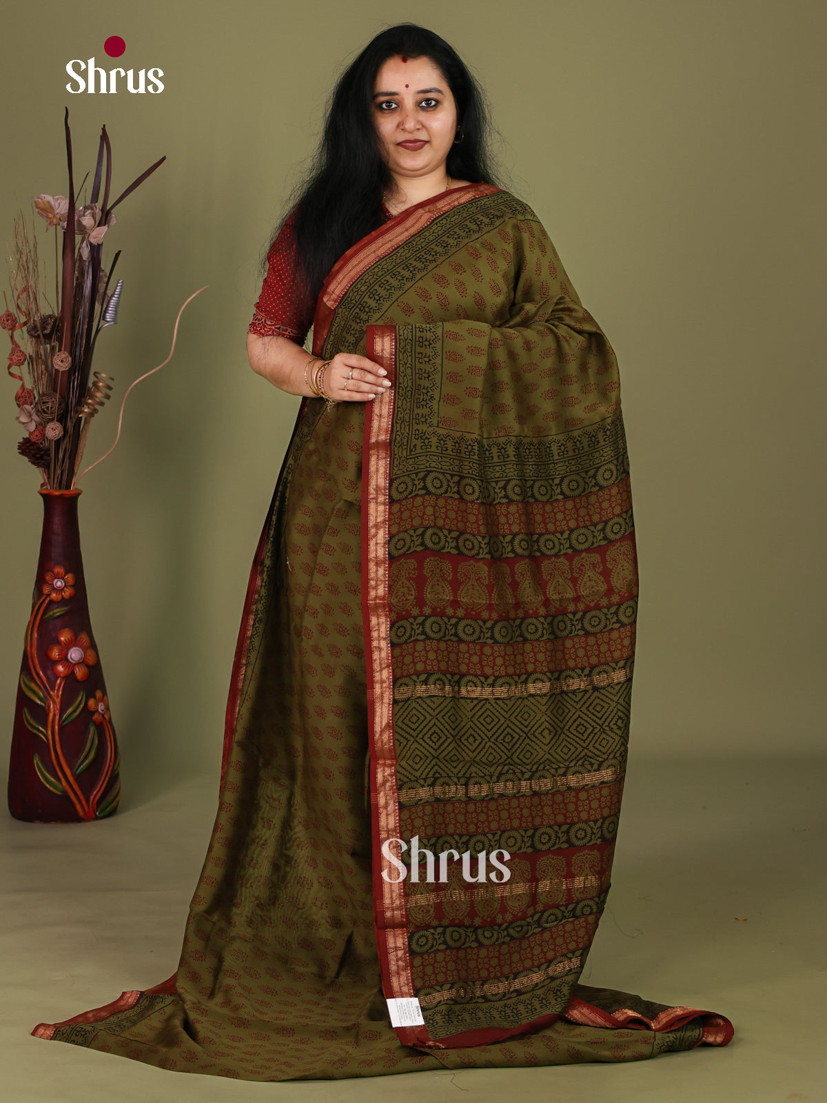 Maheshwari silkcotton Saree - EJ03202