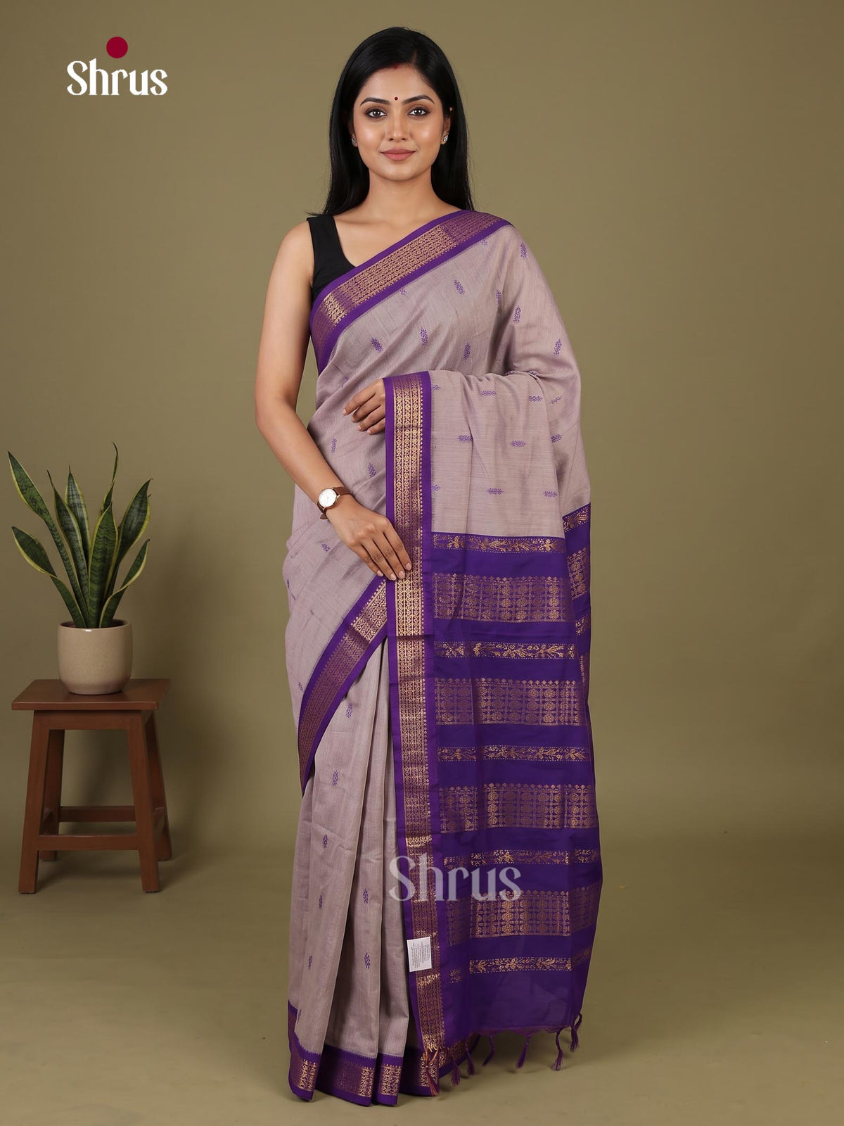 Grey & Blue- Kalyani Cotton Saree