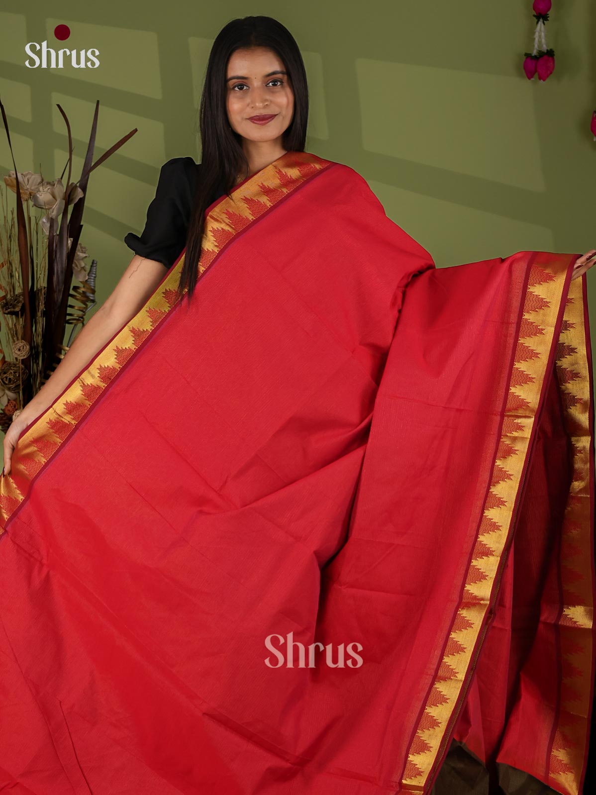 Silkcotton-halfpure Saree - EJ04203