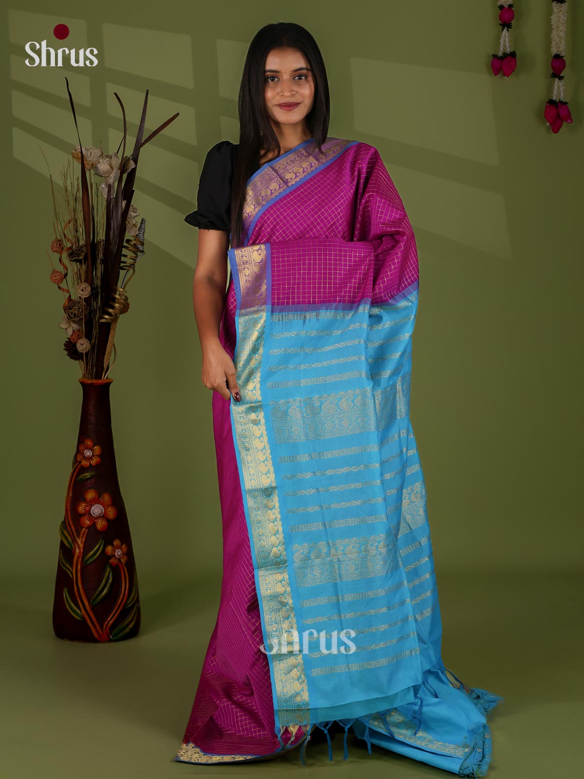 Silkcotton-halfpure Saree - EJ04235