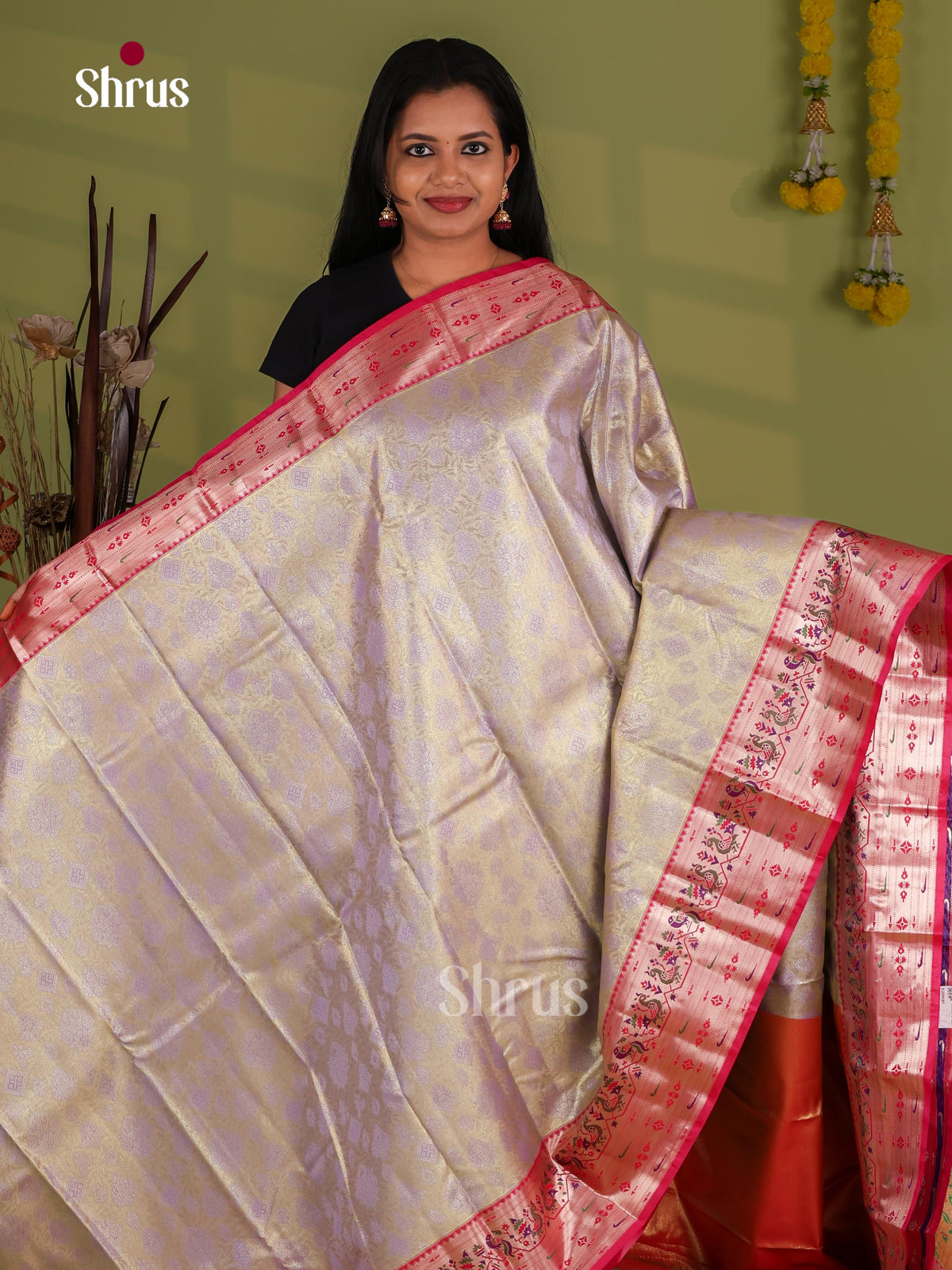 Kanchipuram-halfpure Saree - EJ09091