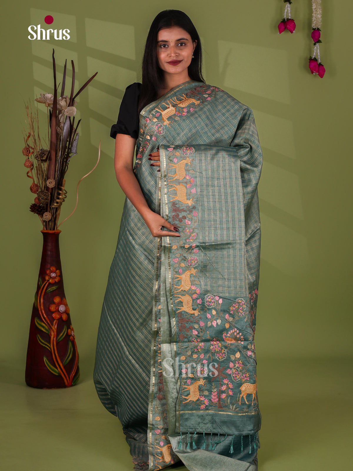 Tussar Embroidery Saree - EJ11024