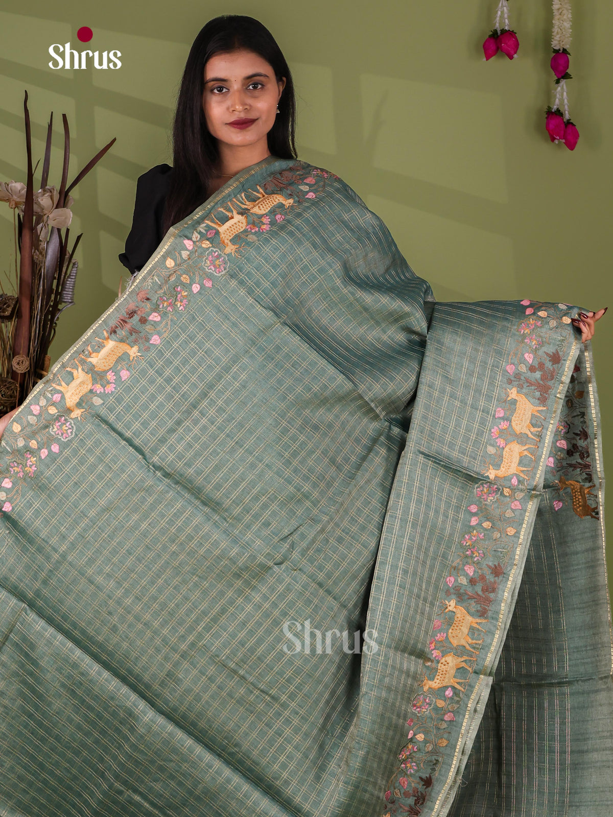 Tussar Embroidery Saree - EJ11024