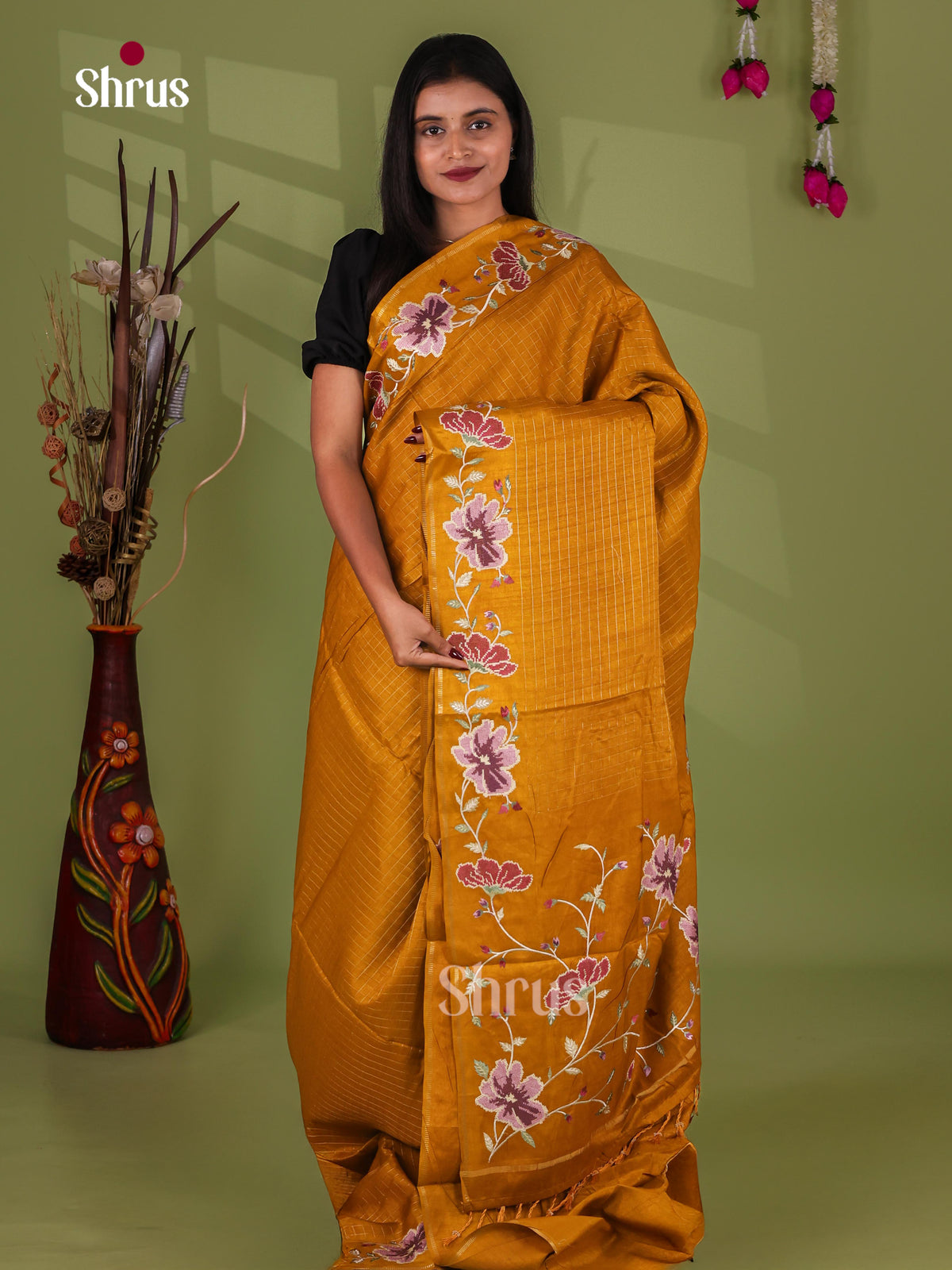 Tussar Embroidery Saree - EJ11037