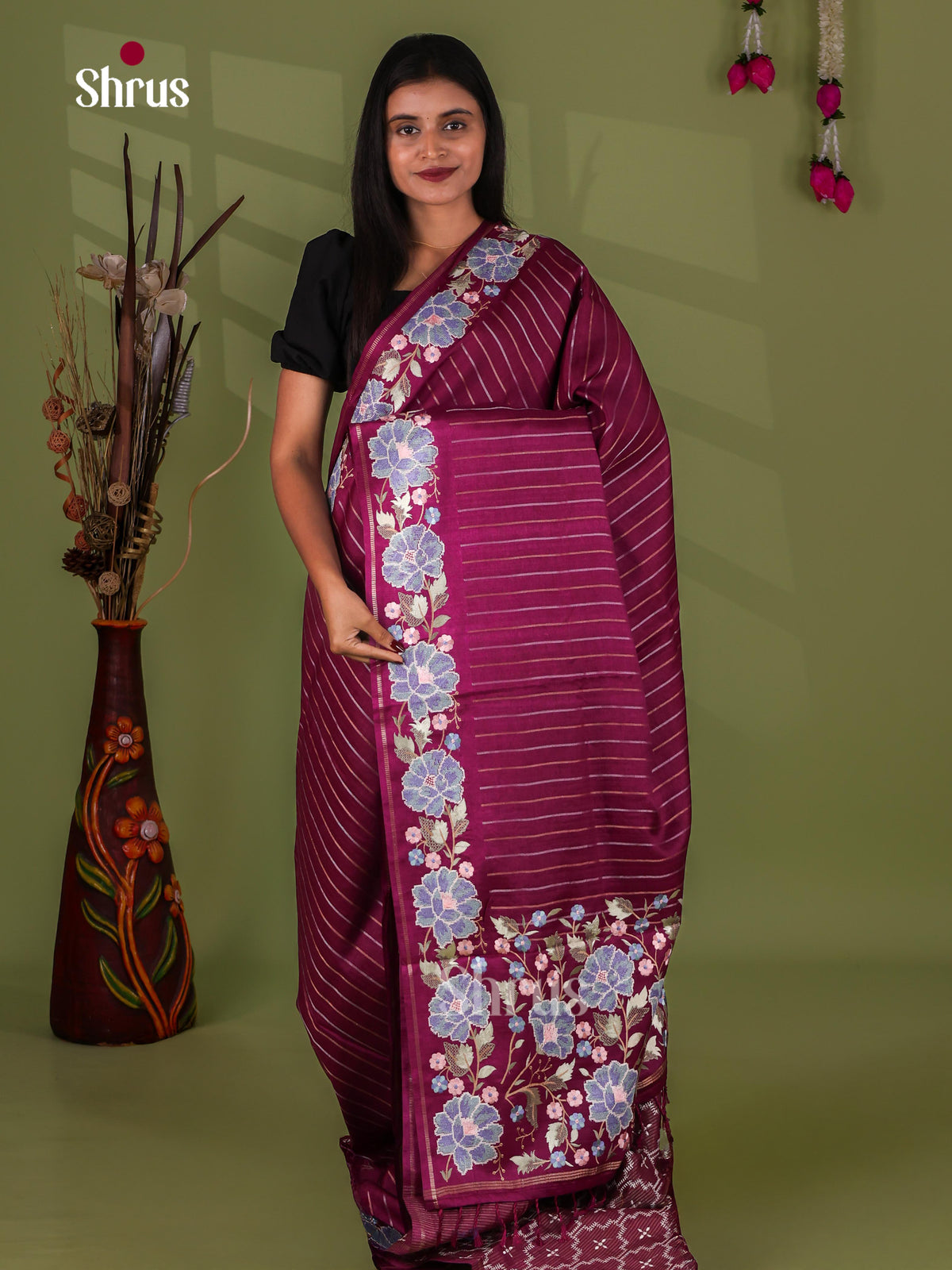 Tussar Embroidery Saree - EJ11041