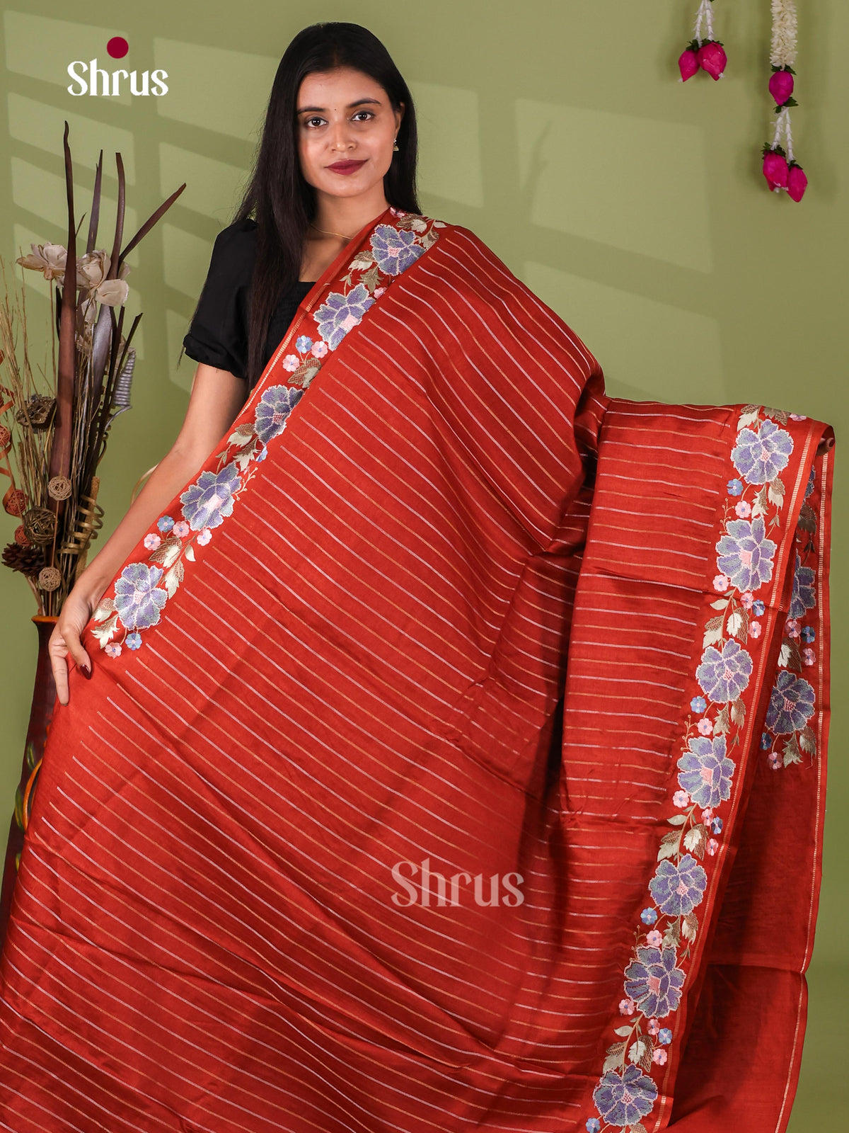 Tussar Embroidery Saree - EJ11043