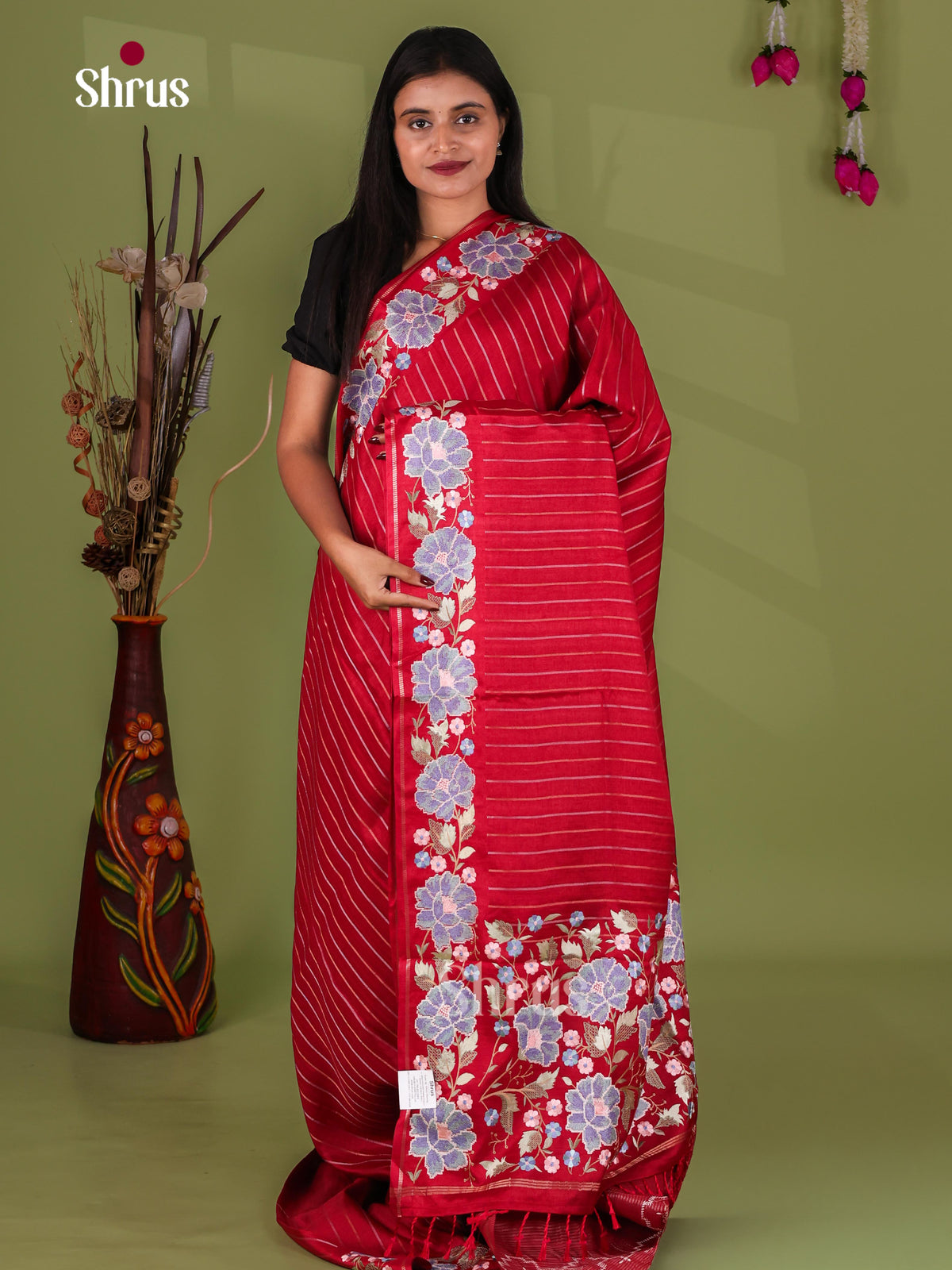 Tussar Embroidery Saree - EJ11044