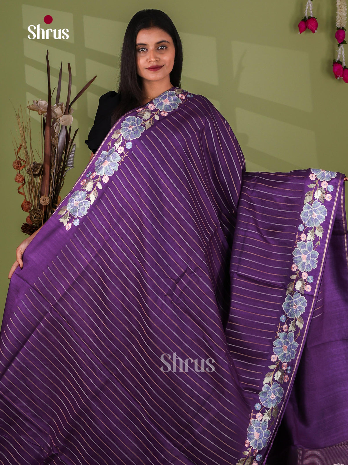 Tussar Embroidery Saree - EJ11045