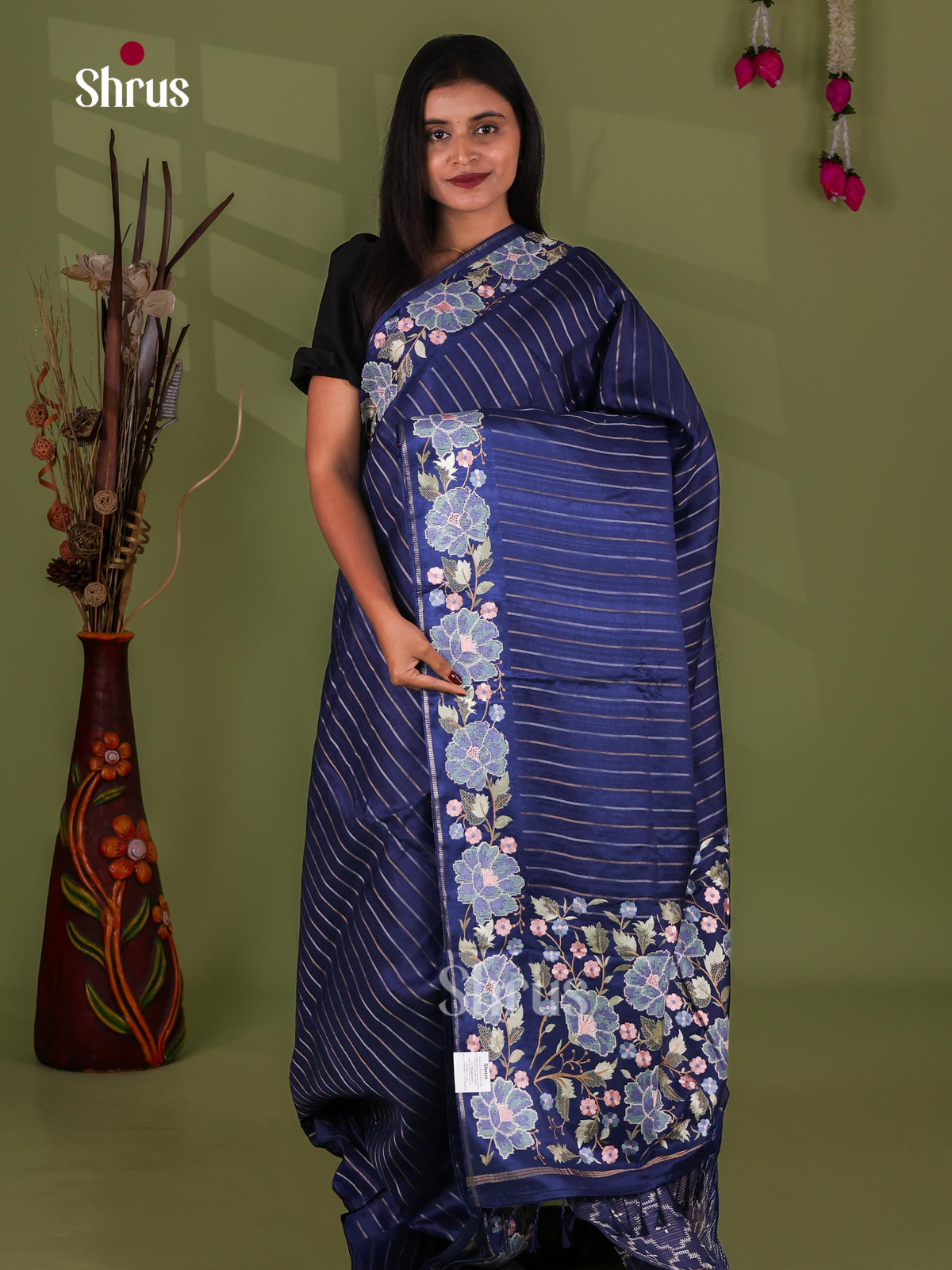 Tussar Embroidery Saree - EJ11046