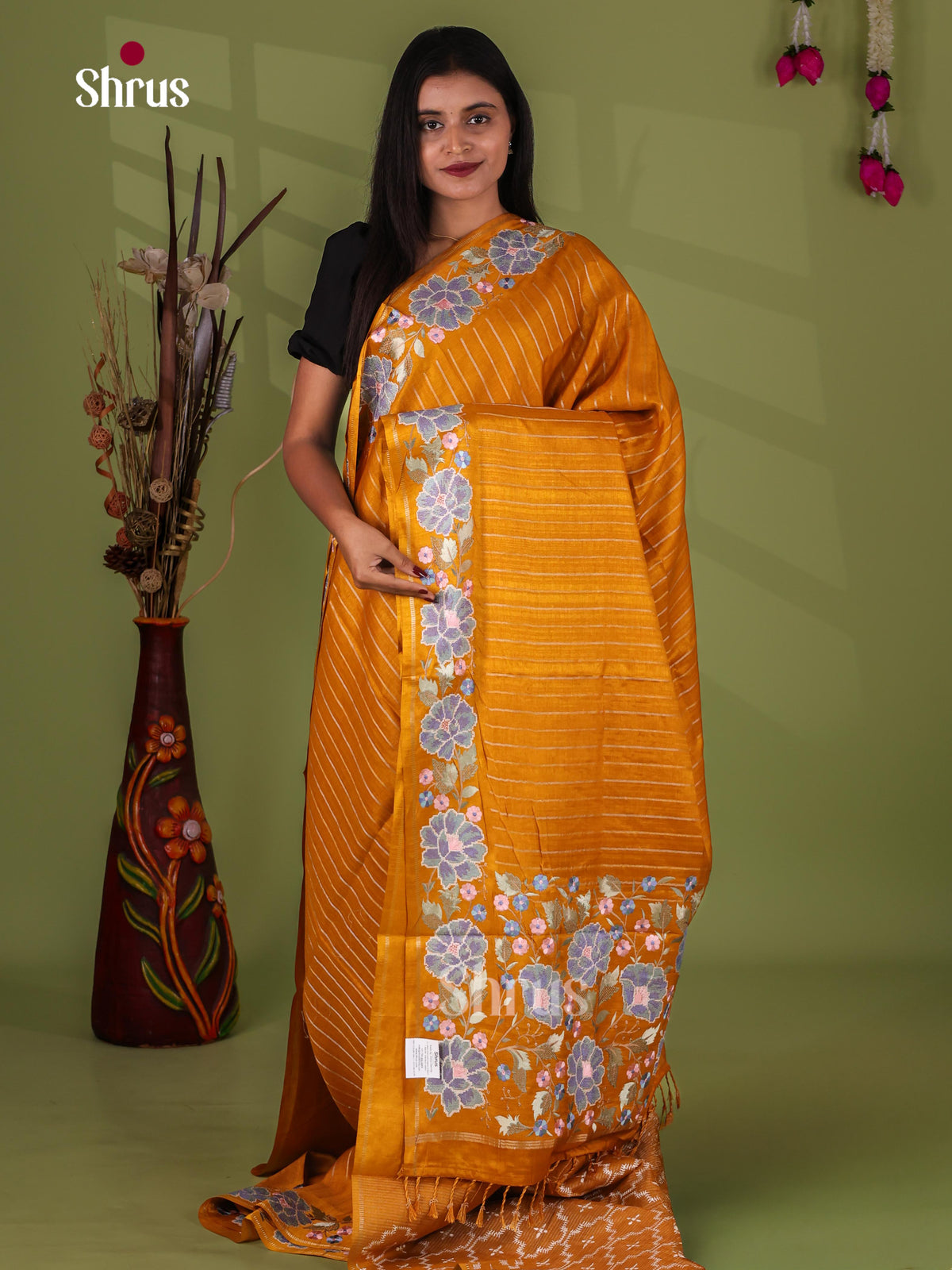 Tussar Embroidery Saree - EJ11049
