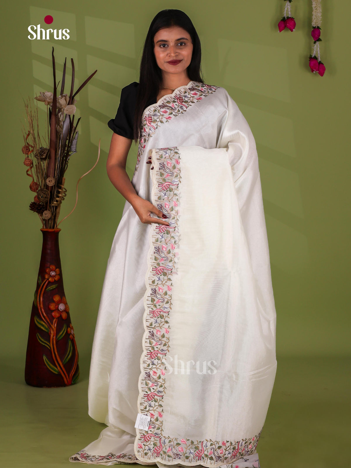 Tissue Embroidery Saree - EJ11053