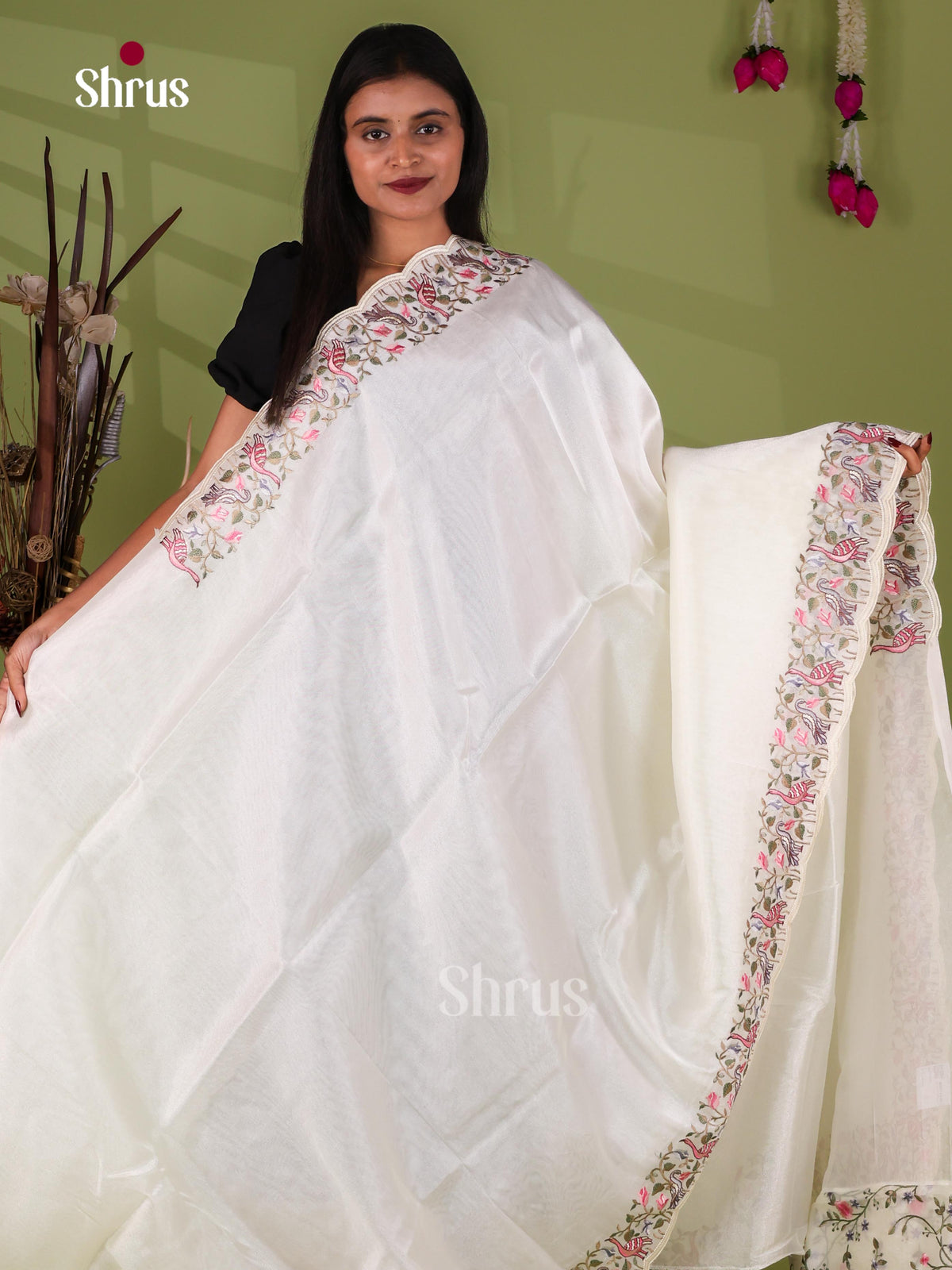 Tissue Embroidery Saree - EJ11053