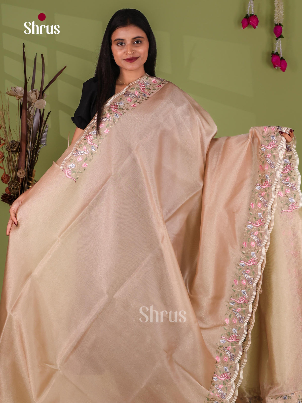 Tissue Embroidery Saree - EJ11056