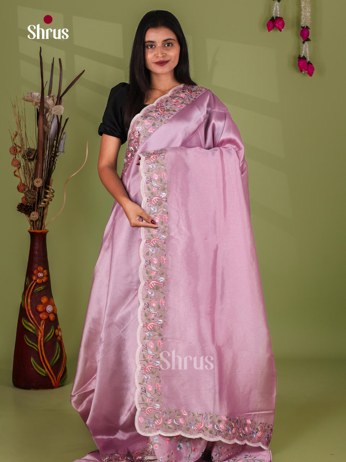 Tissue Embroidery Saree - EJ11057