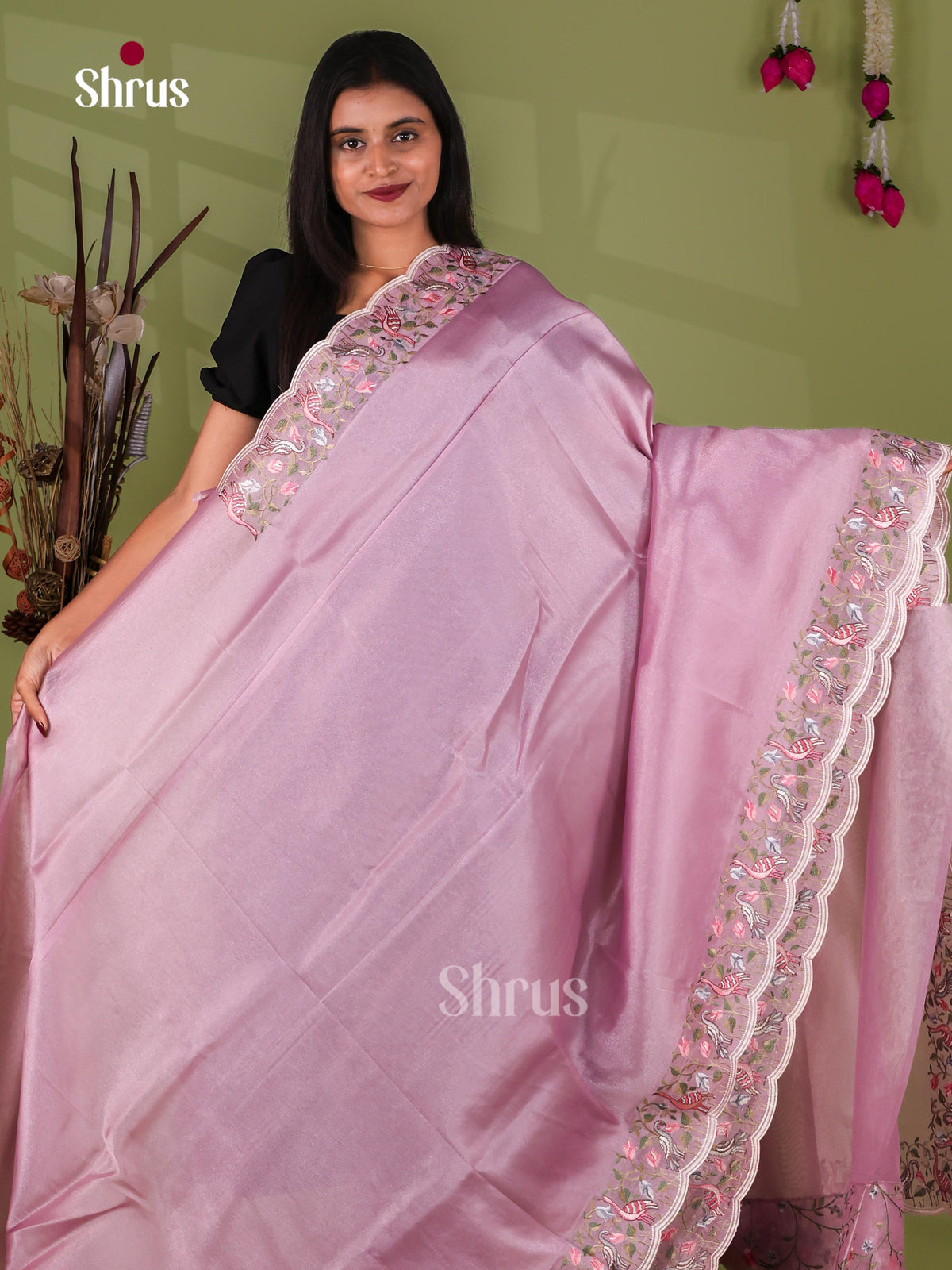 Tissue Embroidery Saree - EJ11057
