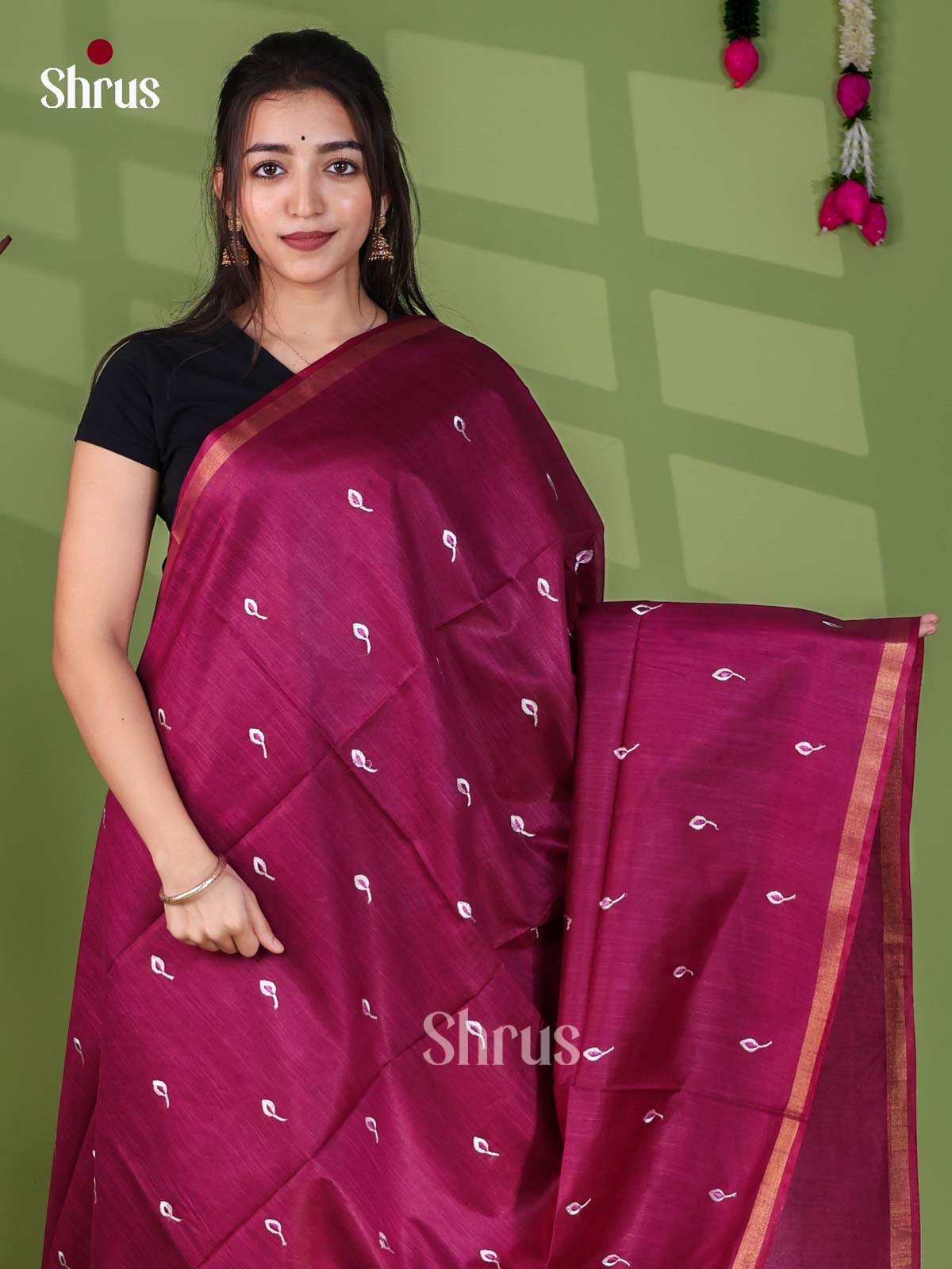 Semi Tussar Emb Saree - EJ12085