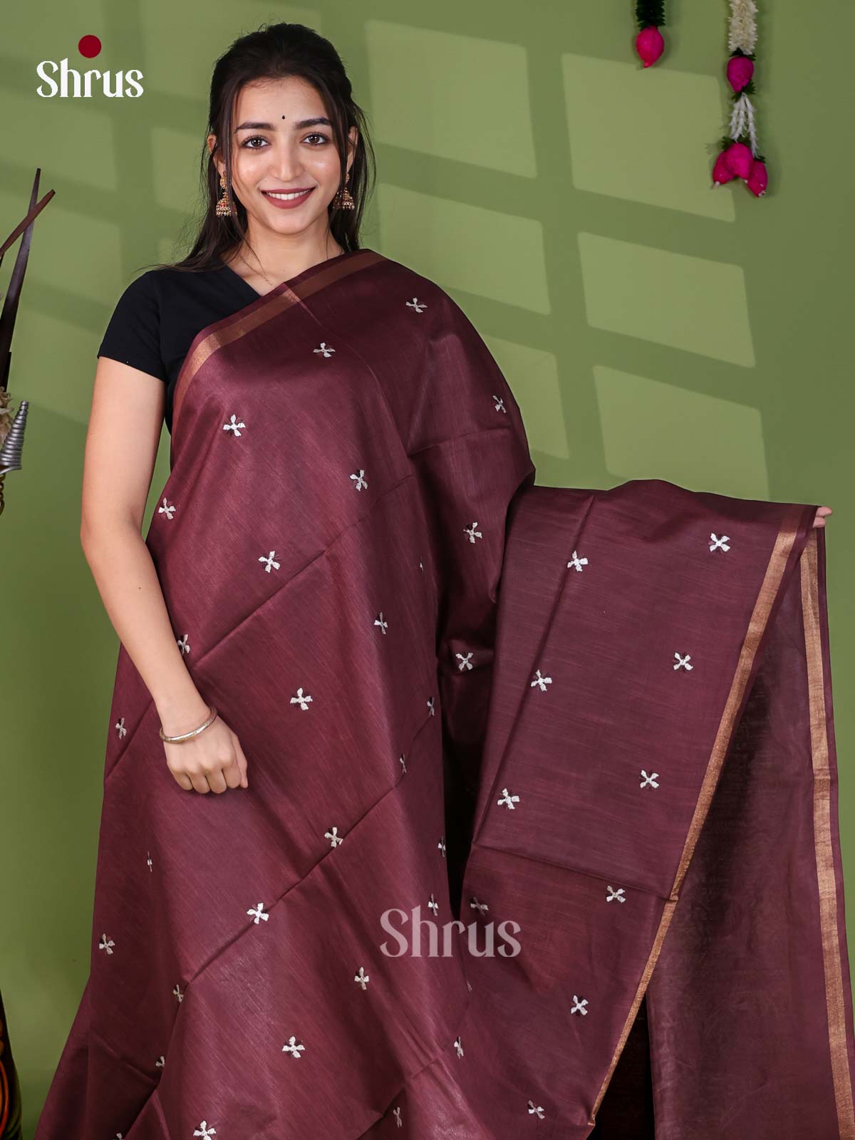 Semi Tussar Emb Saree - EJ12100