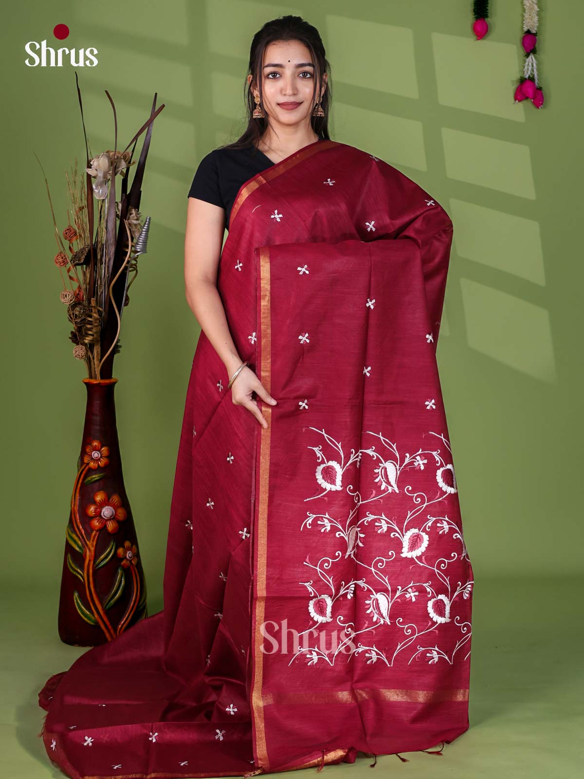 Semi Tussar Emb Saree - EJ12102