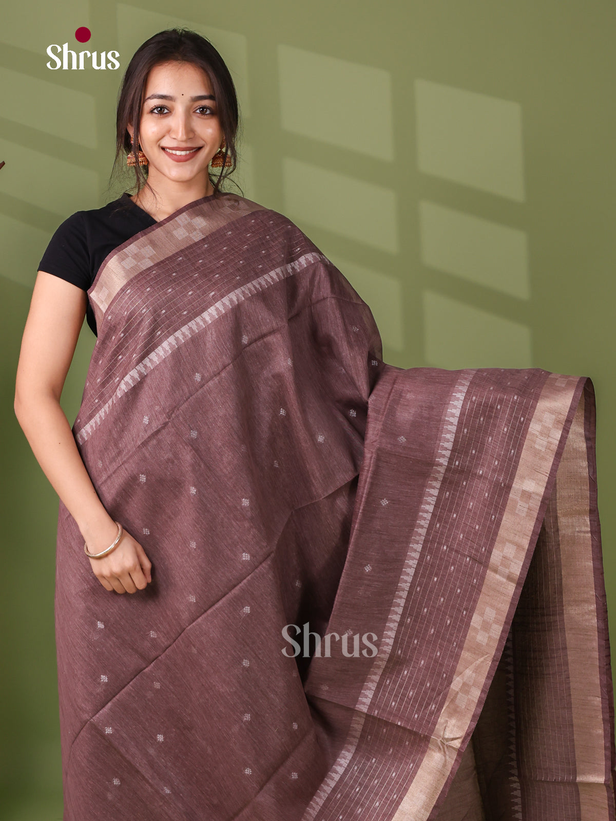 Semi Tussar Saree - EJ12106 - Shop on Shrus.com
