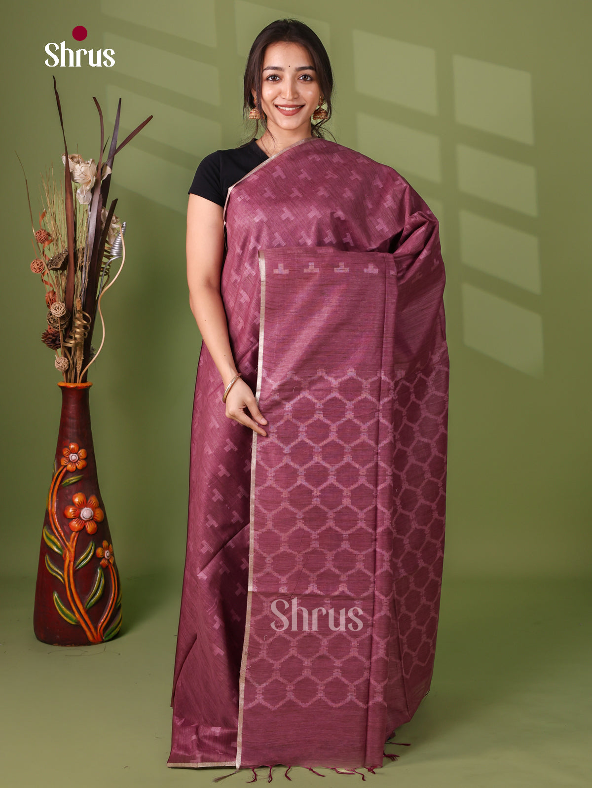 Semi Tussar Saree - EJ12115 - Shop on Shrus.com