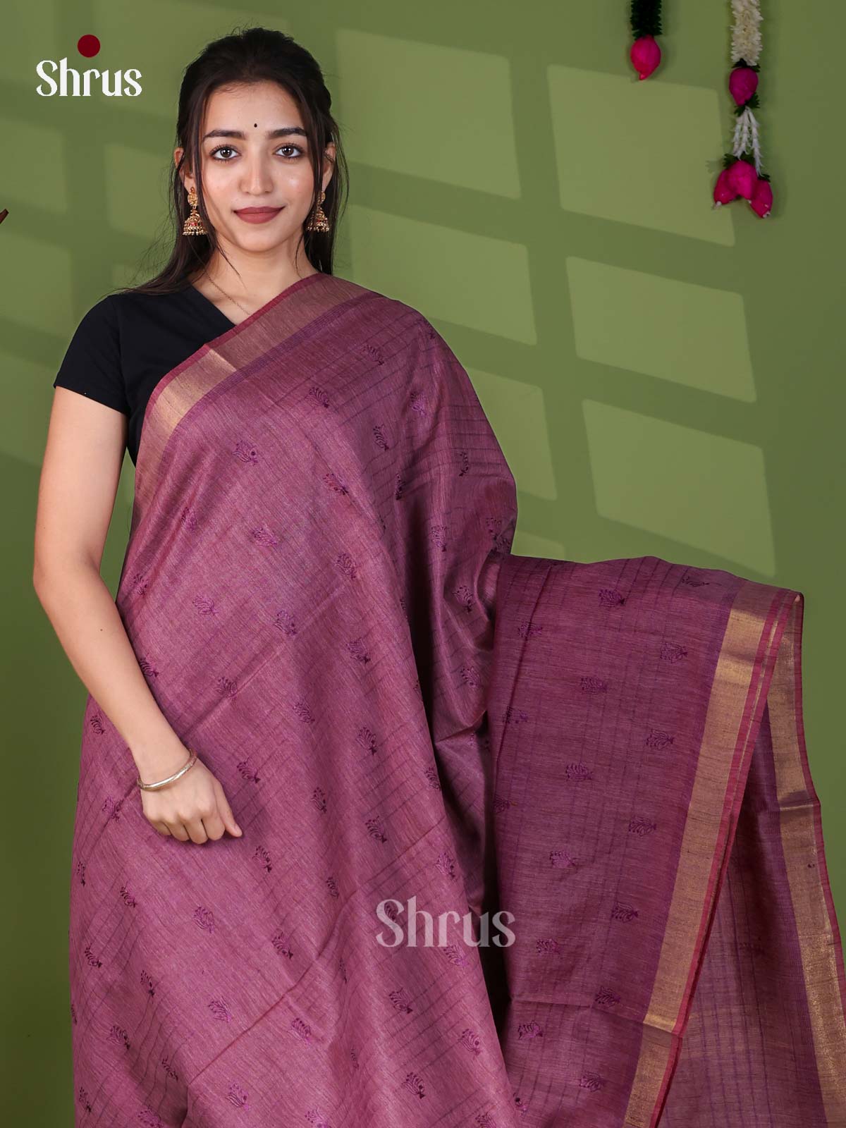 Semi Tussar Emb Saree - EJ12188