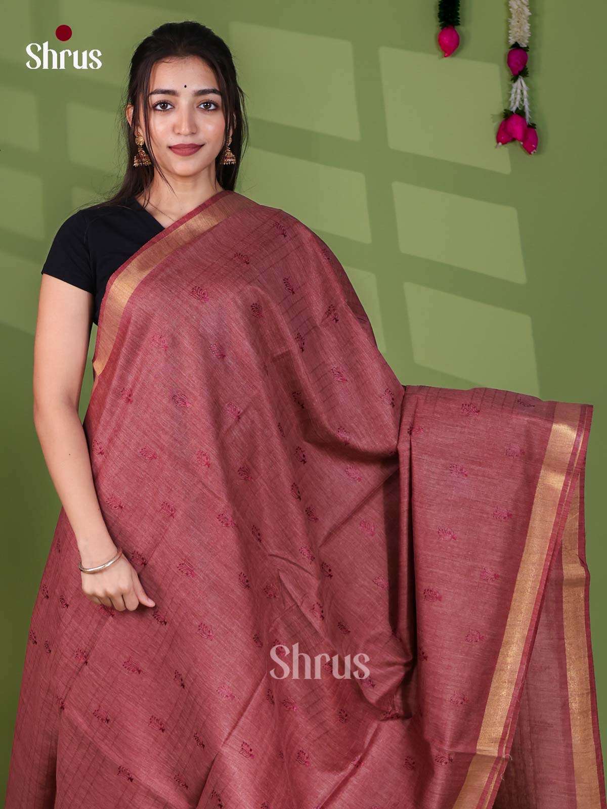Semi Tussar Emb Saree - EJ12191