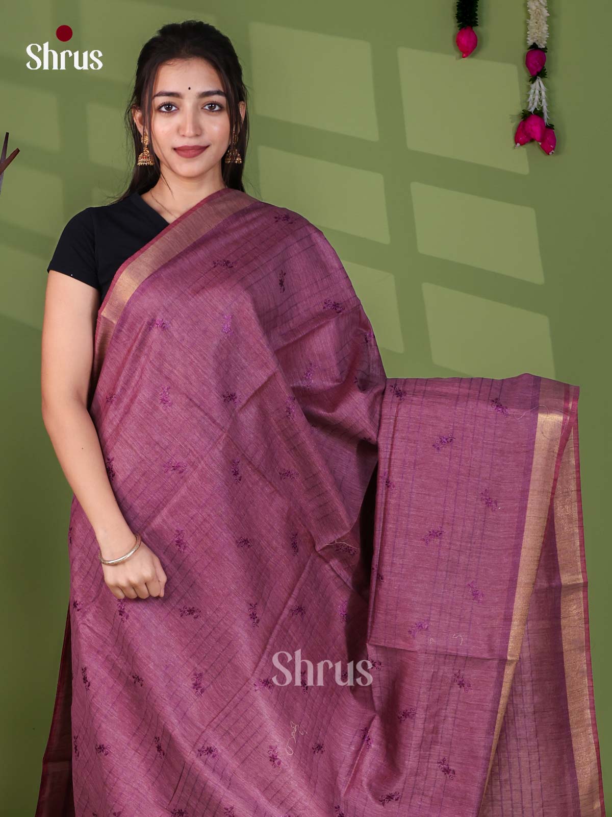 Semi Tussar Emb Saree - EJ12208