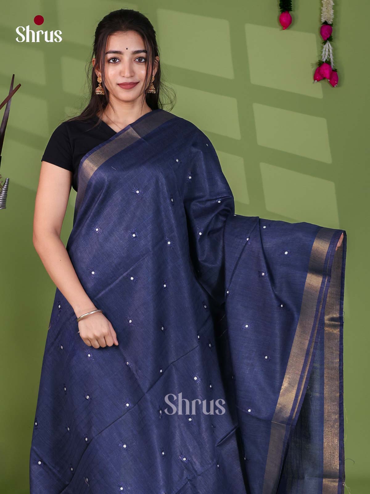 Semi Tussar Emb Saree - EJ12228