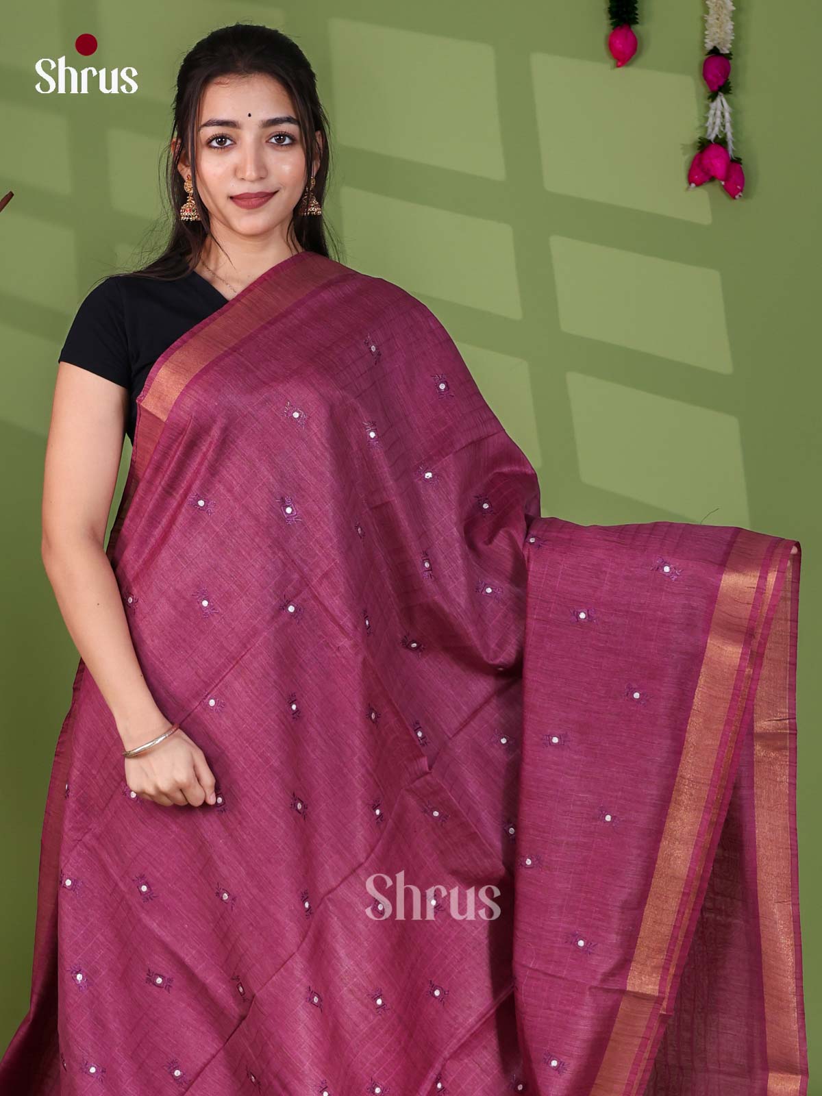 Semi Tussar Emb Saree - EJ12229