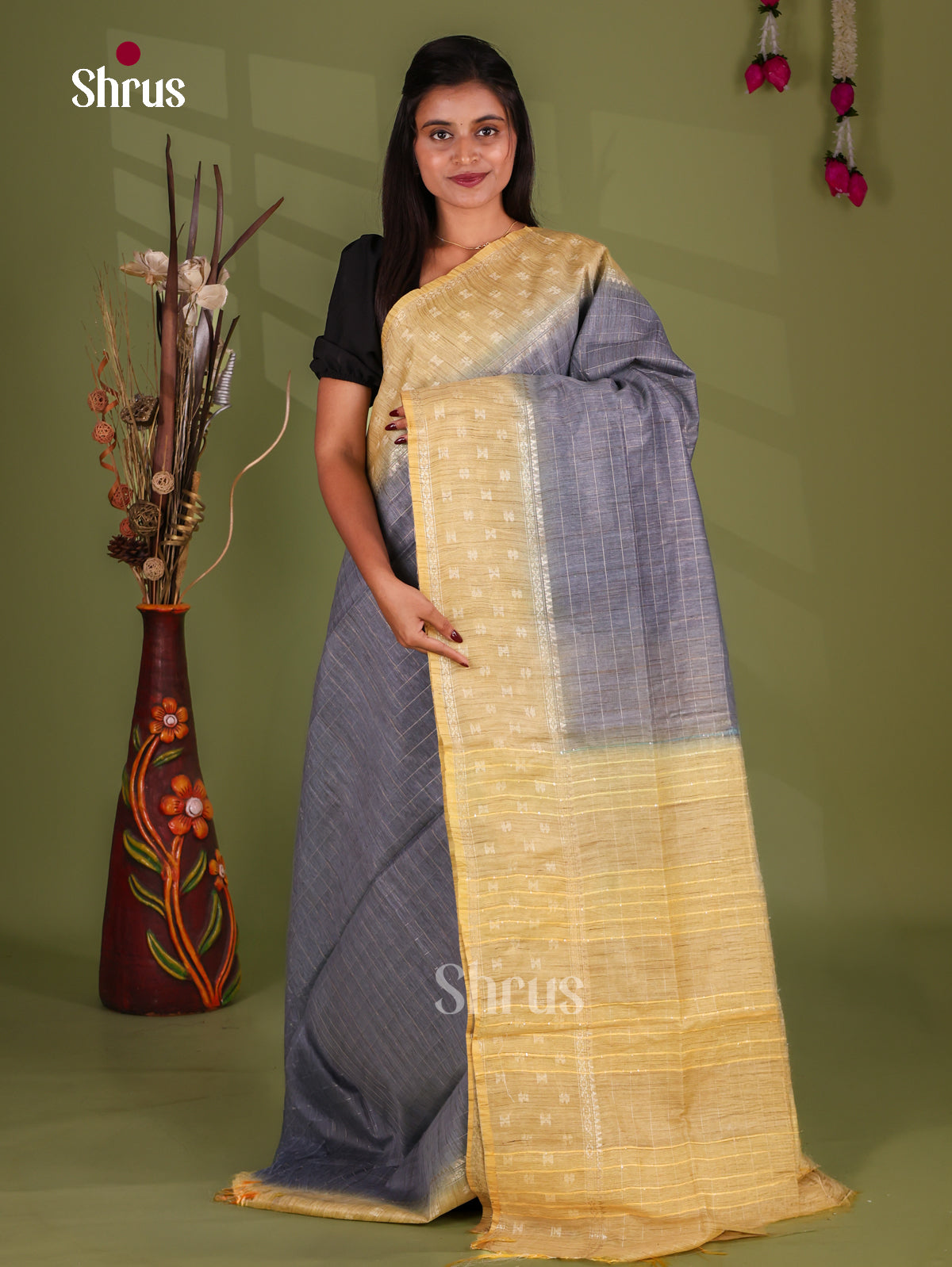 Zari Semi Tussar Saree - EJ13303