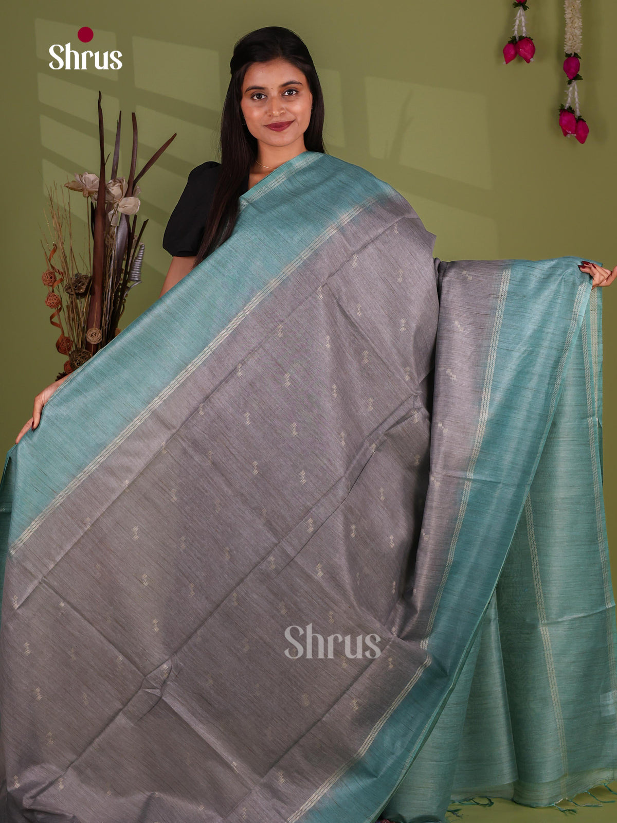 Semi Tussar Saree - EJ13495