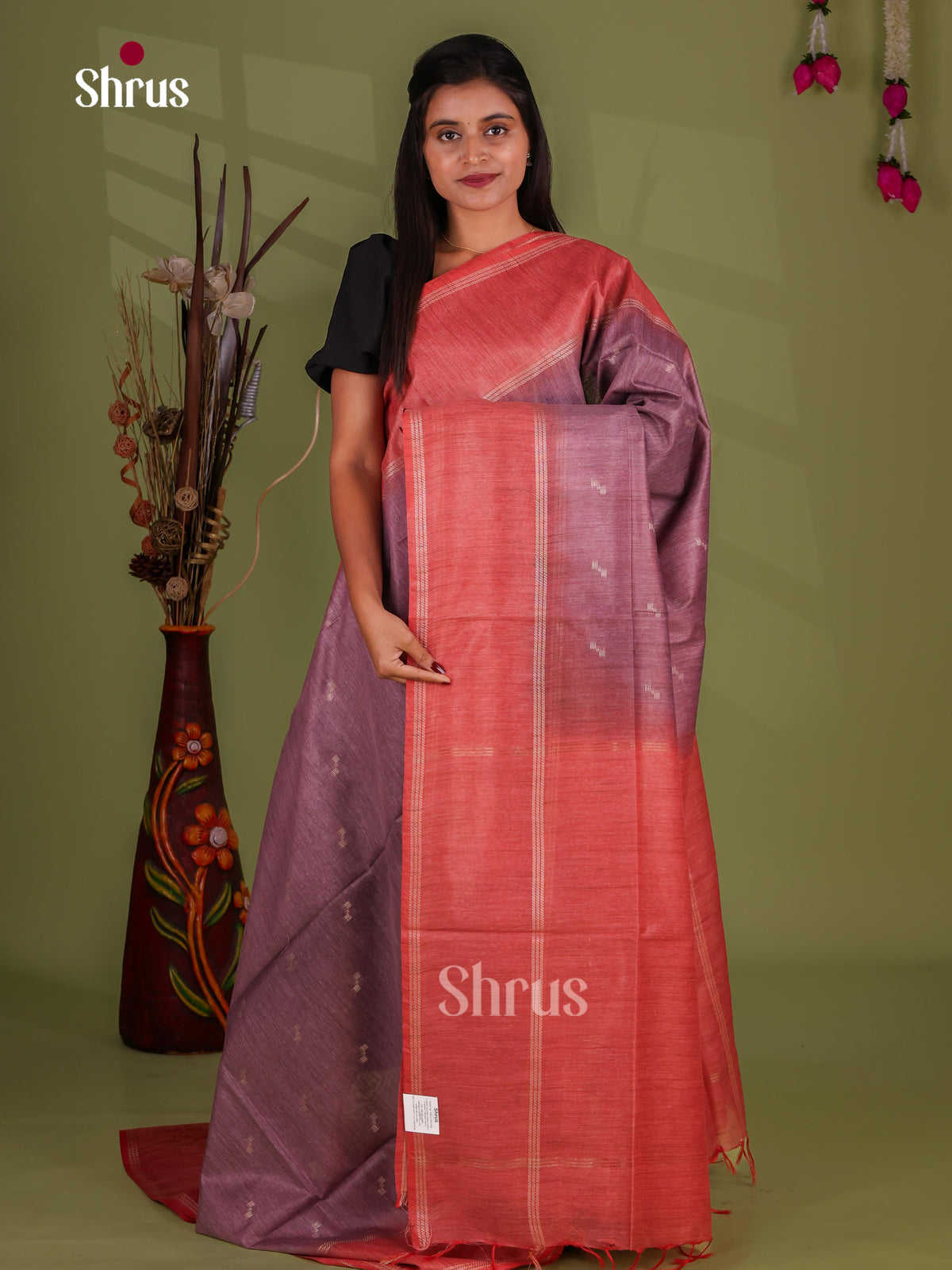 Semi Tussar Saree - EJ13497