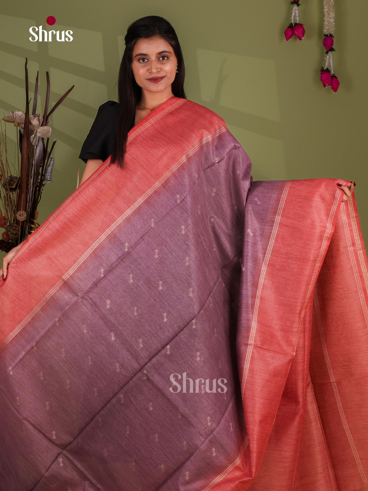 Semi Tussar Saree - EJ13497