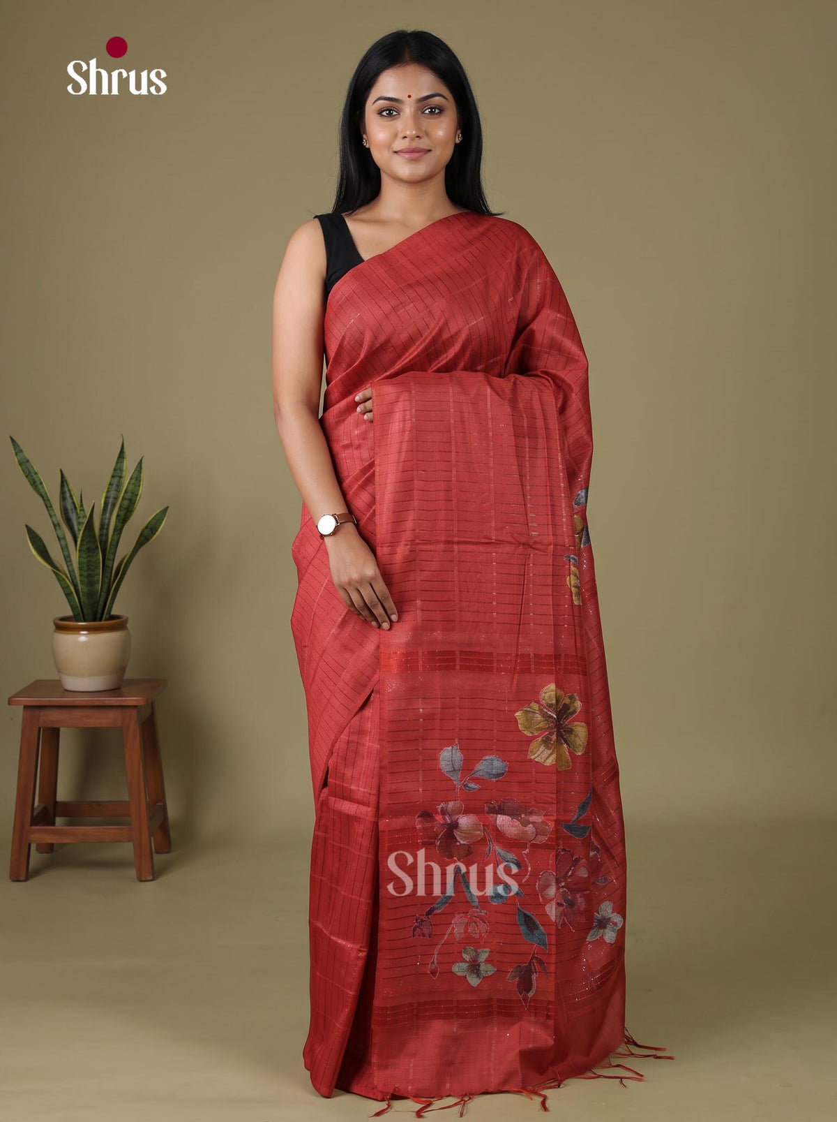 Semi Tussar Applique Saree - EJ15245