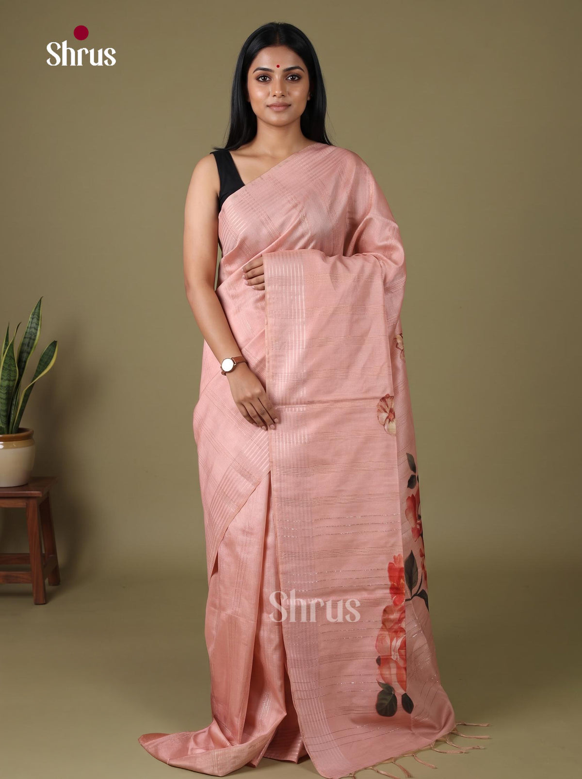 Semi Tussar Applique Saree - EJ15257