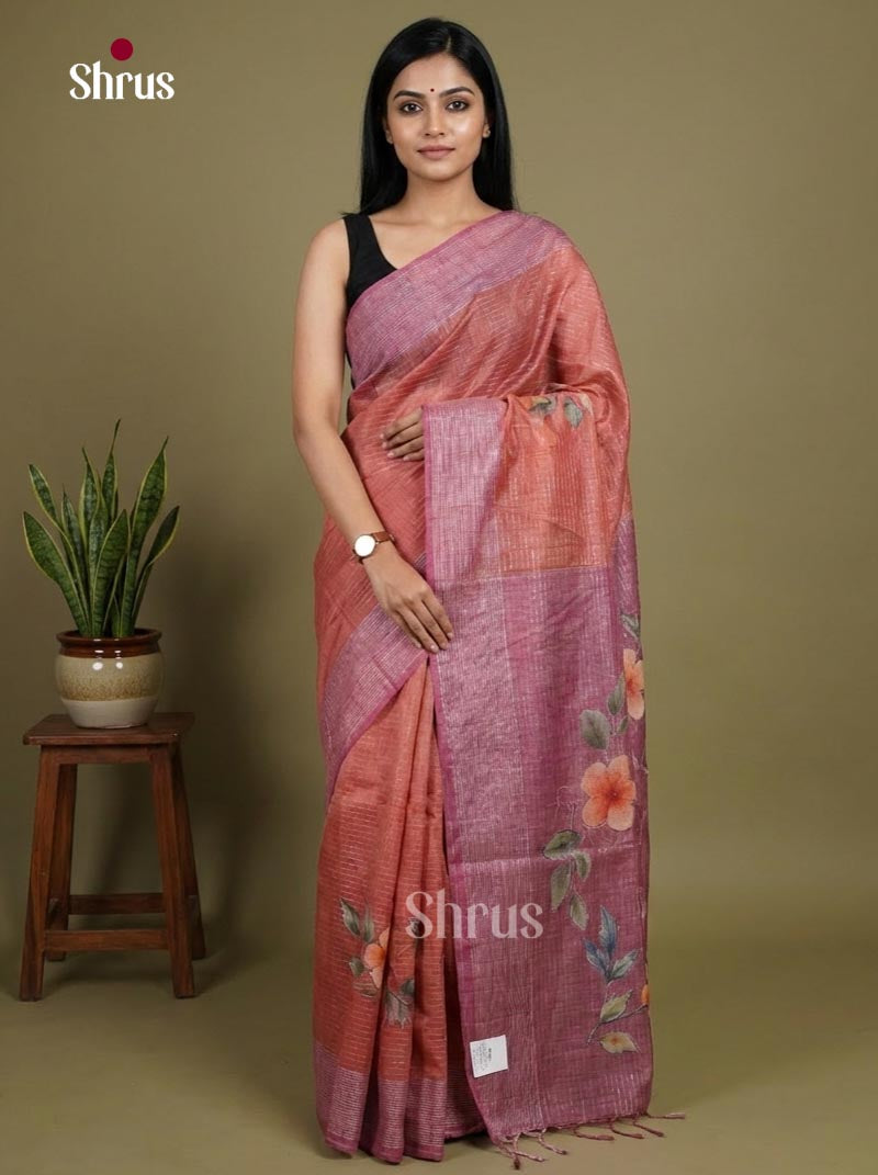 Semi Tussar Applique Saree - EJ15286