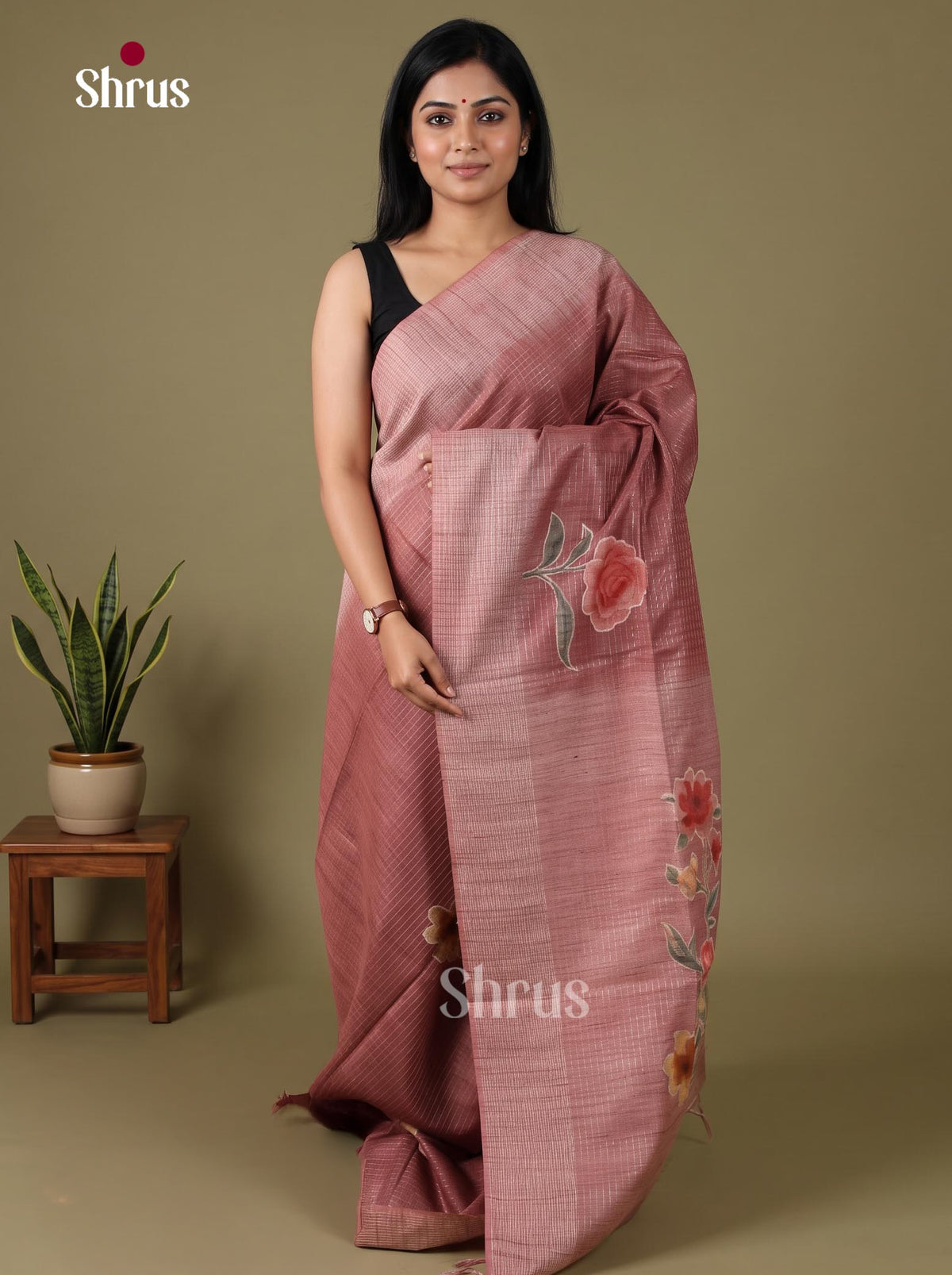 Semi Tussar Applique Saree - EJ15293