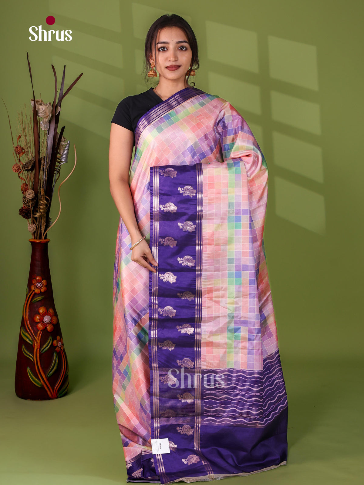 Apoorva Madras Checks Saree - EJ21045