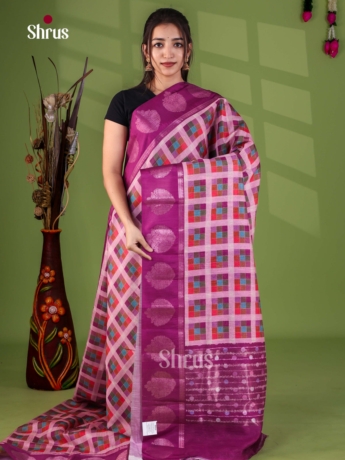 Apoorva Madras Checks Saree - EJ24040
