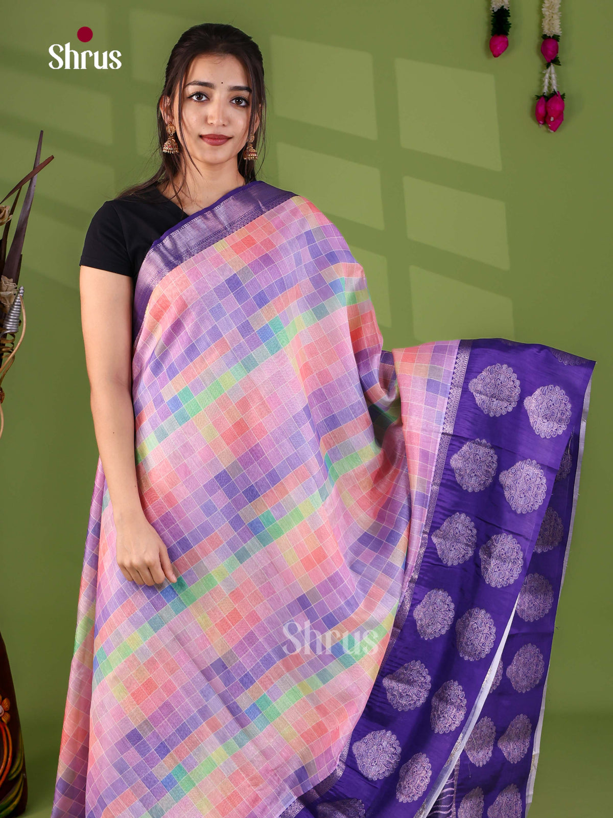 Apoorva Madras Checks Saree - EJ24072