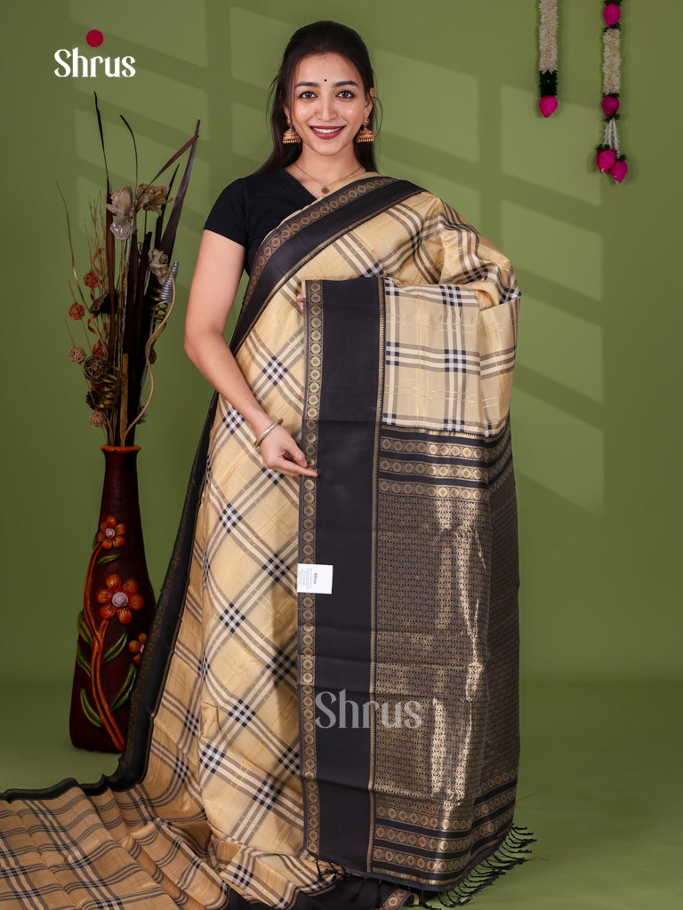 Semi Kanchipuram-Kattam Saree - EJ24280 - Shop on Shrus.com
