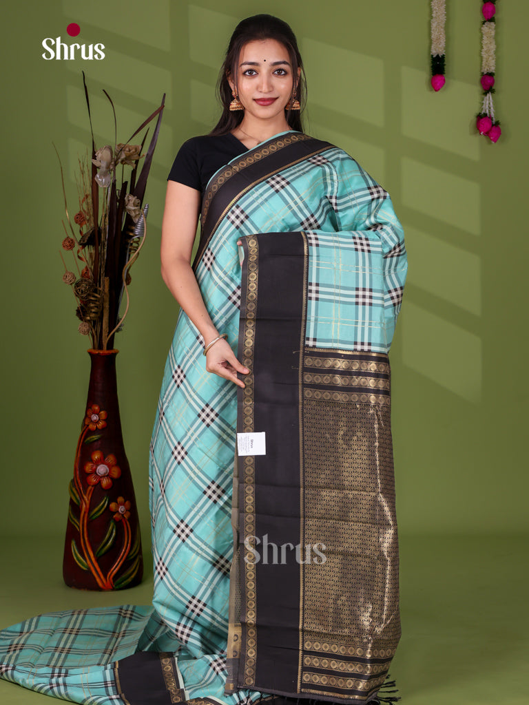 Semi Kanchipuram-Kattam Saree - EJ24281 - Shop on Shrus.com